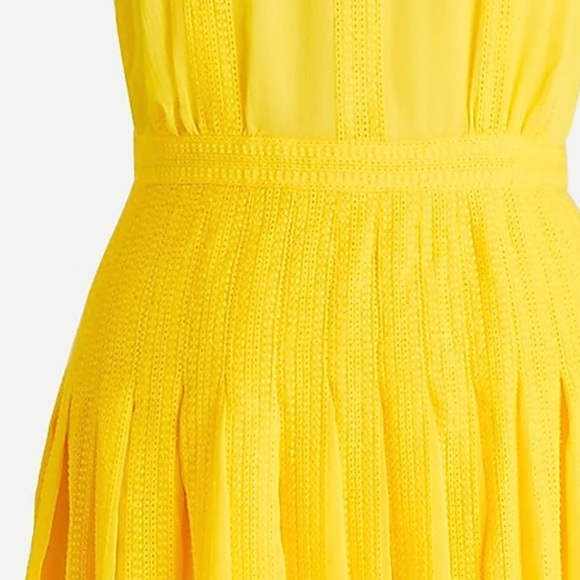 J.Crew ♡ midi dress in embroidered chiffon in bright kiwi yellow - Picture 6 of 11